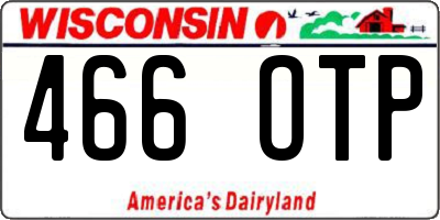 WI license plate 466OTP