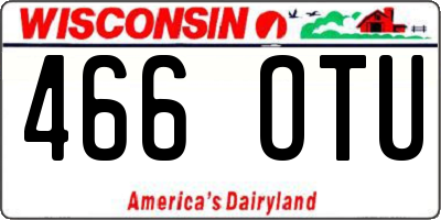 WI license plate 466OTU