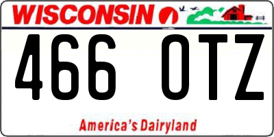 WI license plate 466OTZ