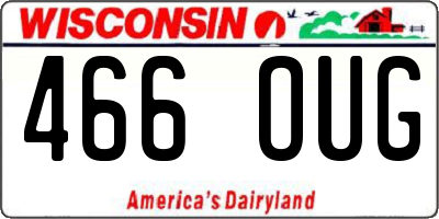 WI license plate 466OUG