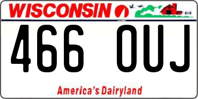 WI license plate 466OUJ