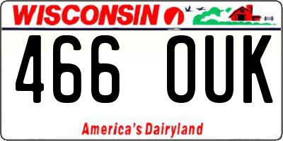 WI license plate 466OUK