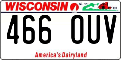 WI license plate 466OUV