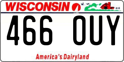 WI license plate 466OUY