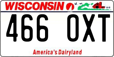 WI license plate 466OXT