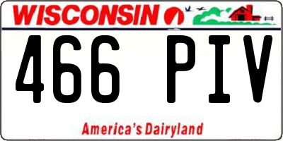 WI license plate 466PIV