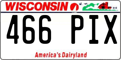 WI license plate 466PIX