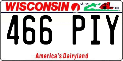 WI license plate 466PIY