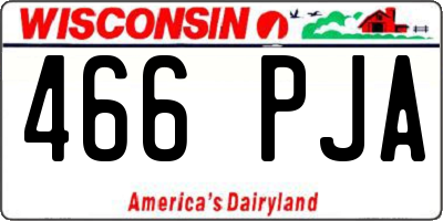 WI license plate 466PJA