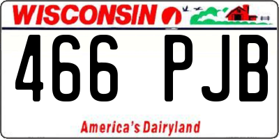 WI license plate 466PJB