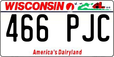WI license plate 466PJC
