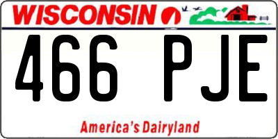 WI license plate 466PJE