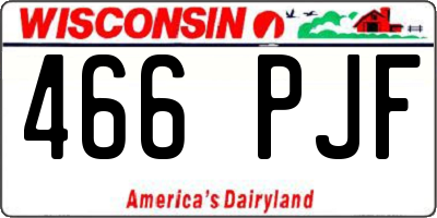 WI license plate 466PJF