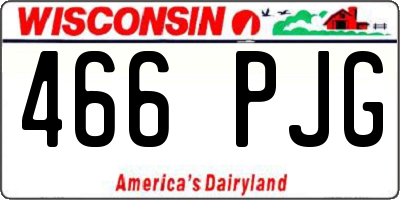 WI license plate 466PJG