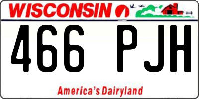 WI license plate 466PJH