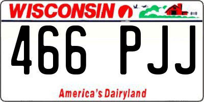 WI license plate 466PJJ