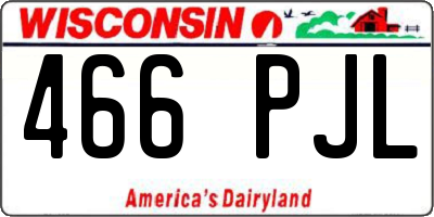 WI license plate 466PJL