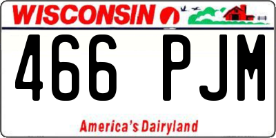 WI license plate 466PJM