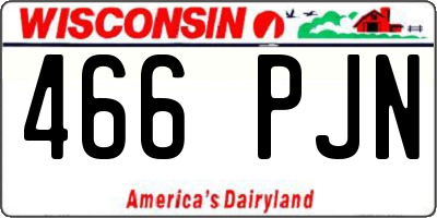 WI license plate 466PJN