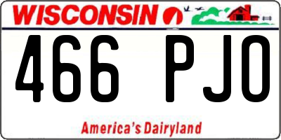 WI license plate 466PJO