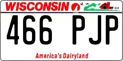 WI license plate 466PJP