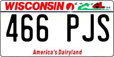 WI license plate 466PJS