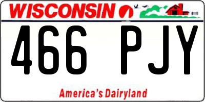 WI license plate 466PJY