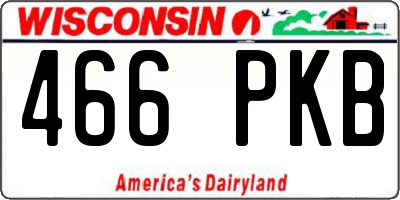 WI license plate 466PKB
