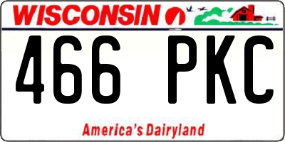 WI license plate 466PKC