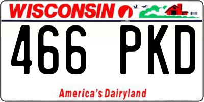 WI license plate 466PKD