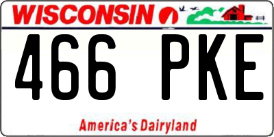WI license plate 466PKE