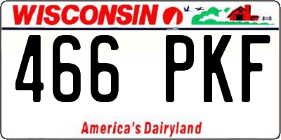 WI license plate 466PKF