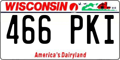 WI license plate 466PKI