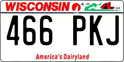 WI license plate 466PKJ