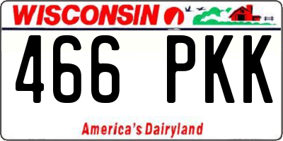 WI license plate 466PKK