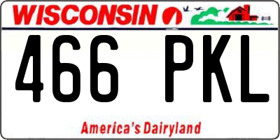 WI license plate 466PKL
