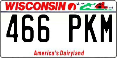 WI license plate 466PKM