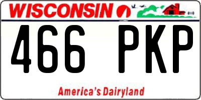 WI license plate 466PKP
