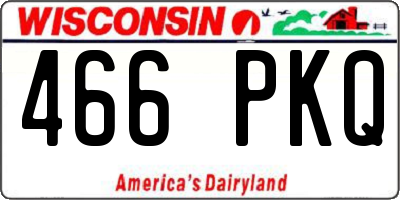 WI license plate 466PKQ