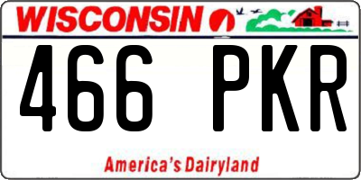 WI license plate 466PKR