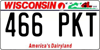 WI license plate 466PKT