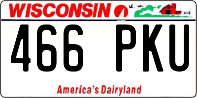 WI license plate 466PKU