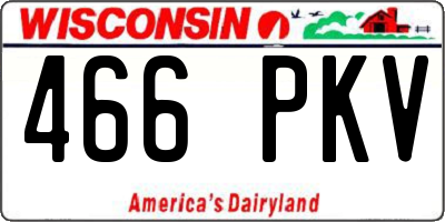 WI license plate 466PKV