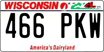 WI license plate 466PKW