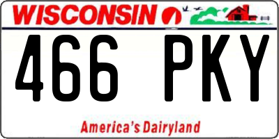 WI license plate 466PKY