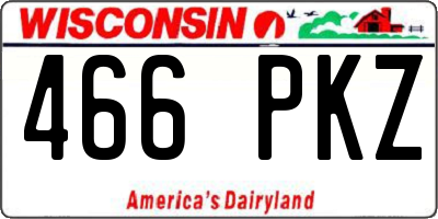 WI license plate 466PKZ