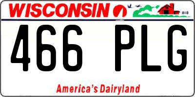 WI license plate 466PLG