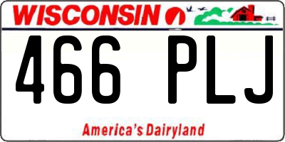 WI license plate 466PLJ