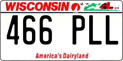 WI license plate 466PLL