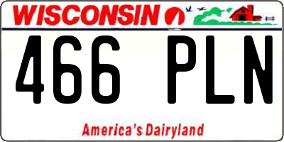 WI license plate 466PLN